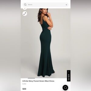 Emerald green floor length dress